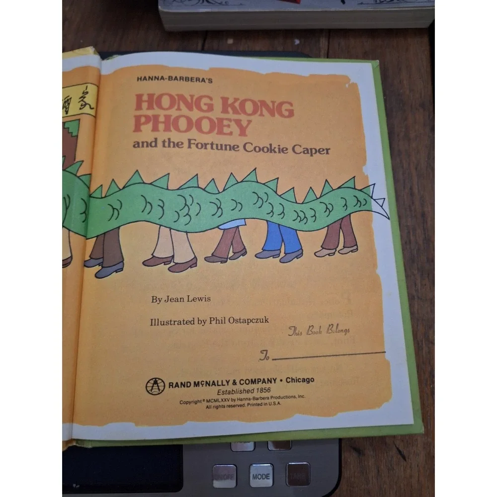 Vintage 1975 Hong Kong Phooey Fortune Cookie Caper McNally Book Hanna-Barbera